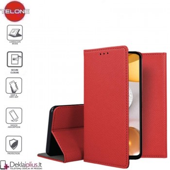 Telone smart magnet atverčiamas dėklas - raudonas (Samsung A42)